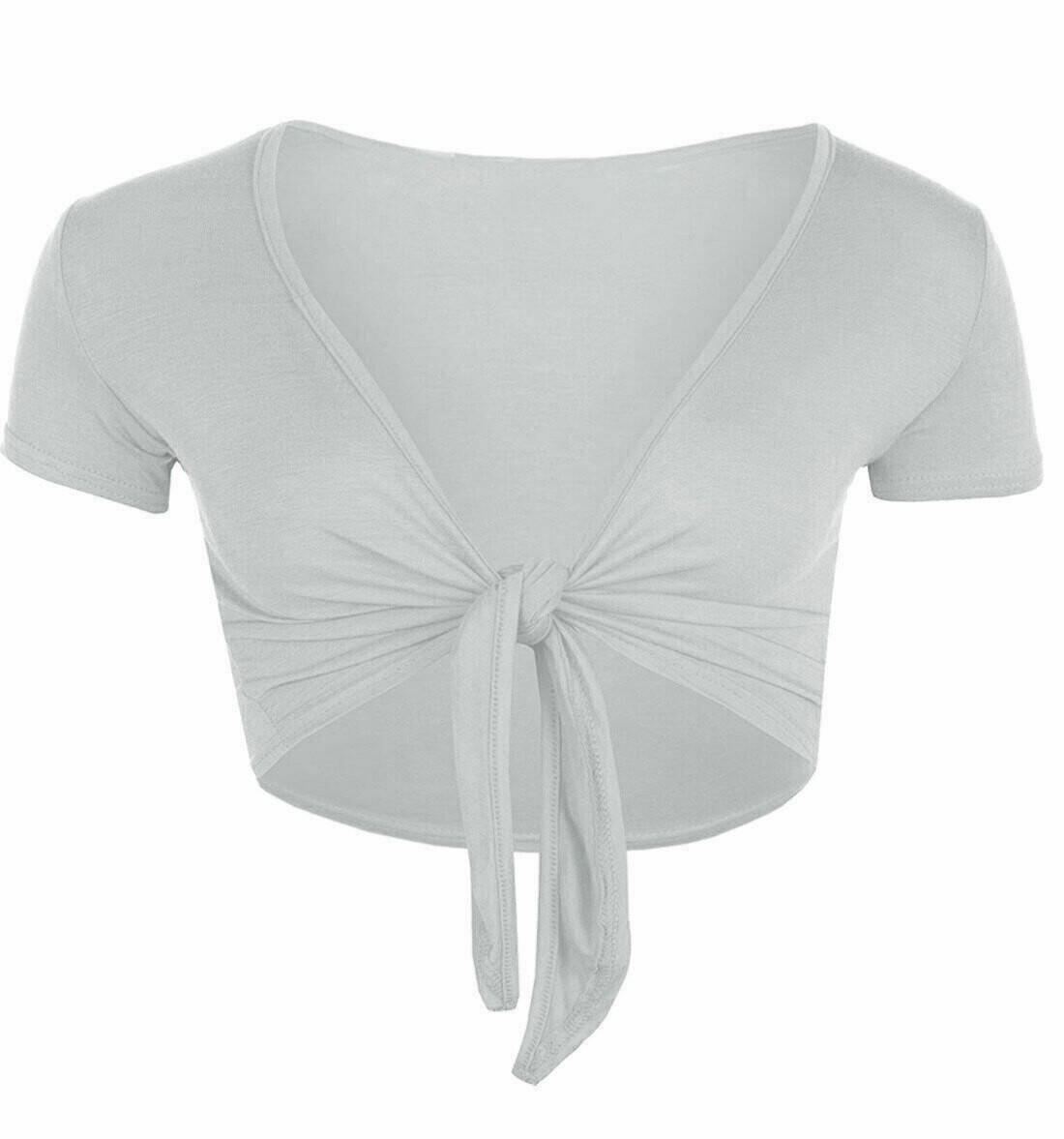 WOMEN TIE KNOT SHRUG TIE FRONT CROPPED BOLERO SHORT SLEEVE CARDIGAN PLUS SIZE