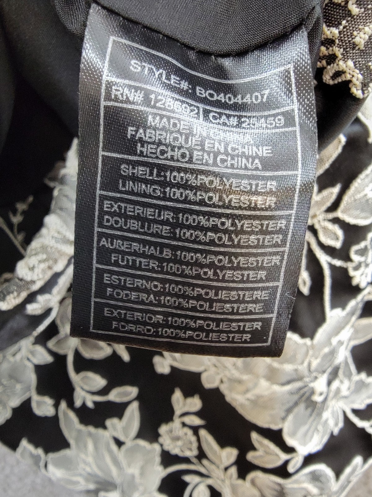 Steve Madden Bodi Floral Brocade Peplum Top Women’s S Black/White Zip Closure