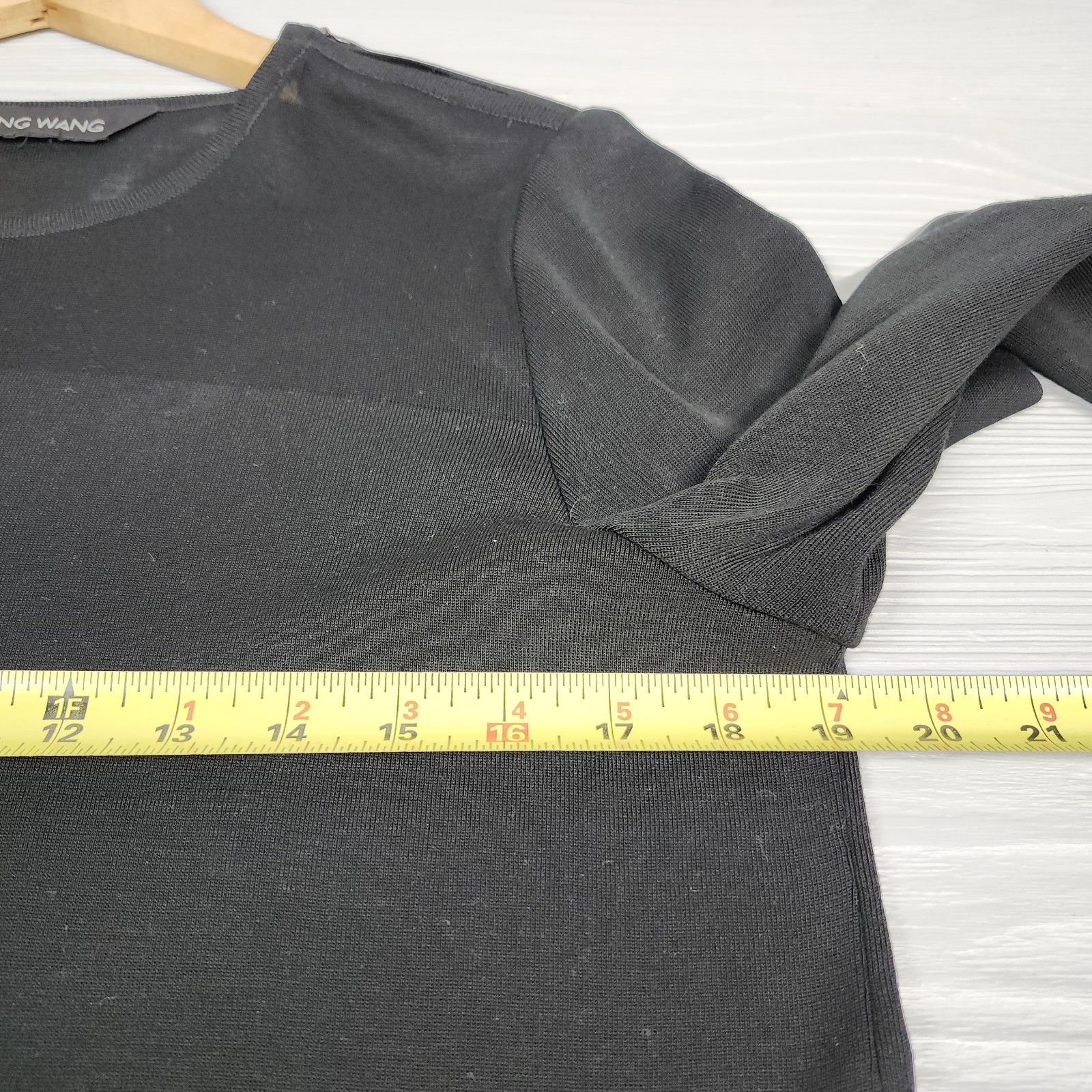 Ming Wang Black Long Sleeve Blouse Womens Size Medium