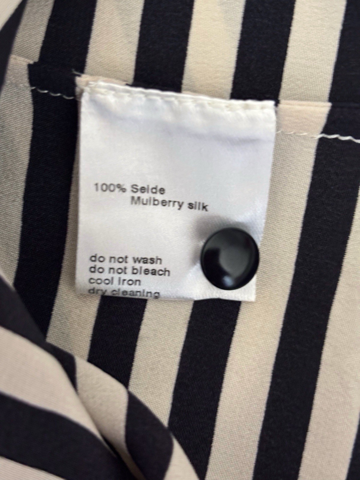 Akris Punto Striped Mulberry Silk Blouse Sz 10 Quiet Luxury