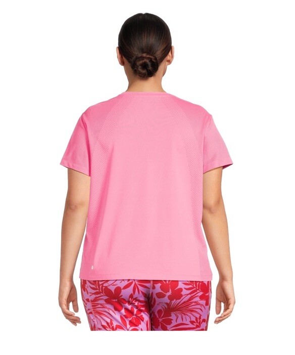 Medium (8-10) Avia Women’s Performance Moisture Wicking Short Sleeve Tee – Pink