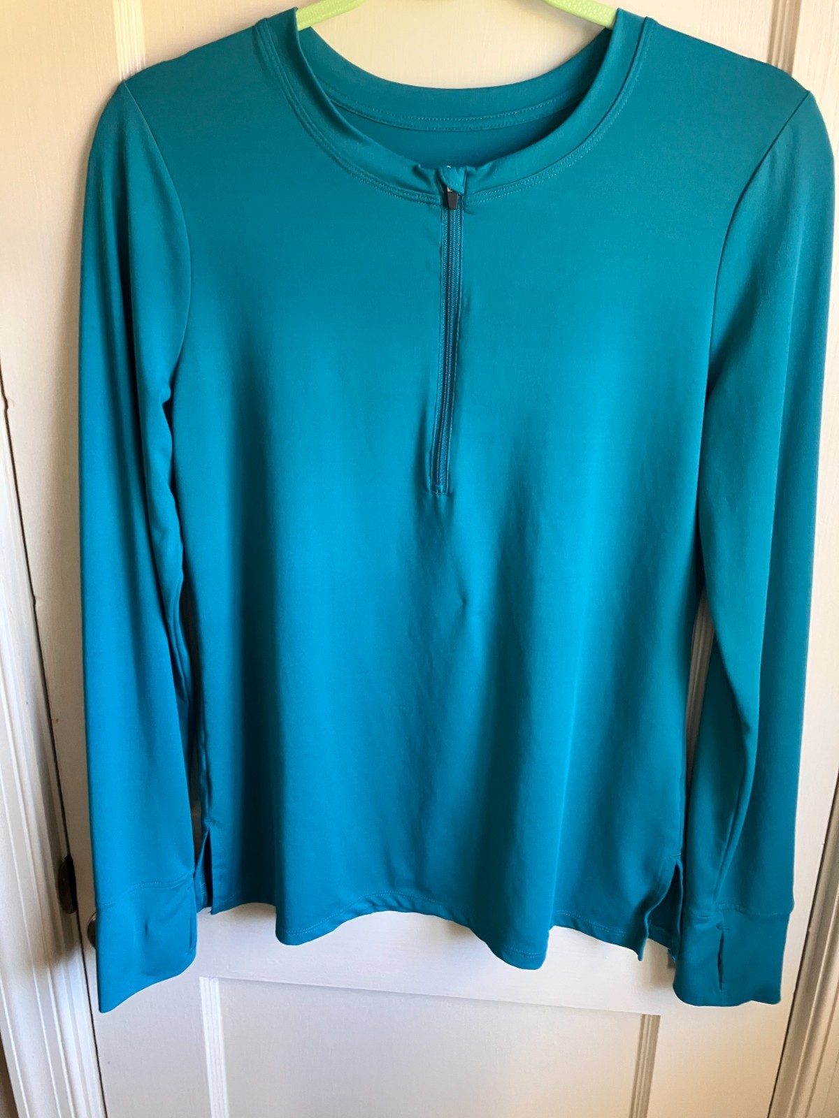 Cuddle Duds Women’s Sun Wear XS Half Zip Pullover Deep Lake Blue UPF50 Shirt EUC