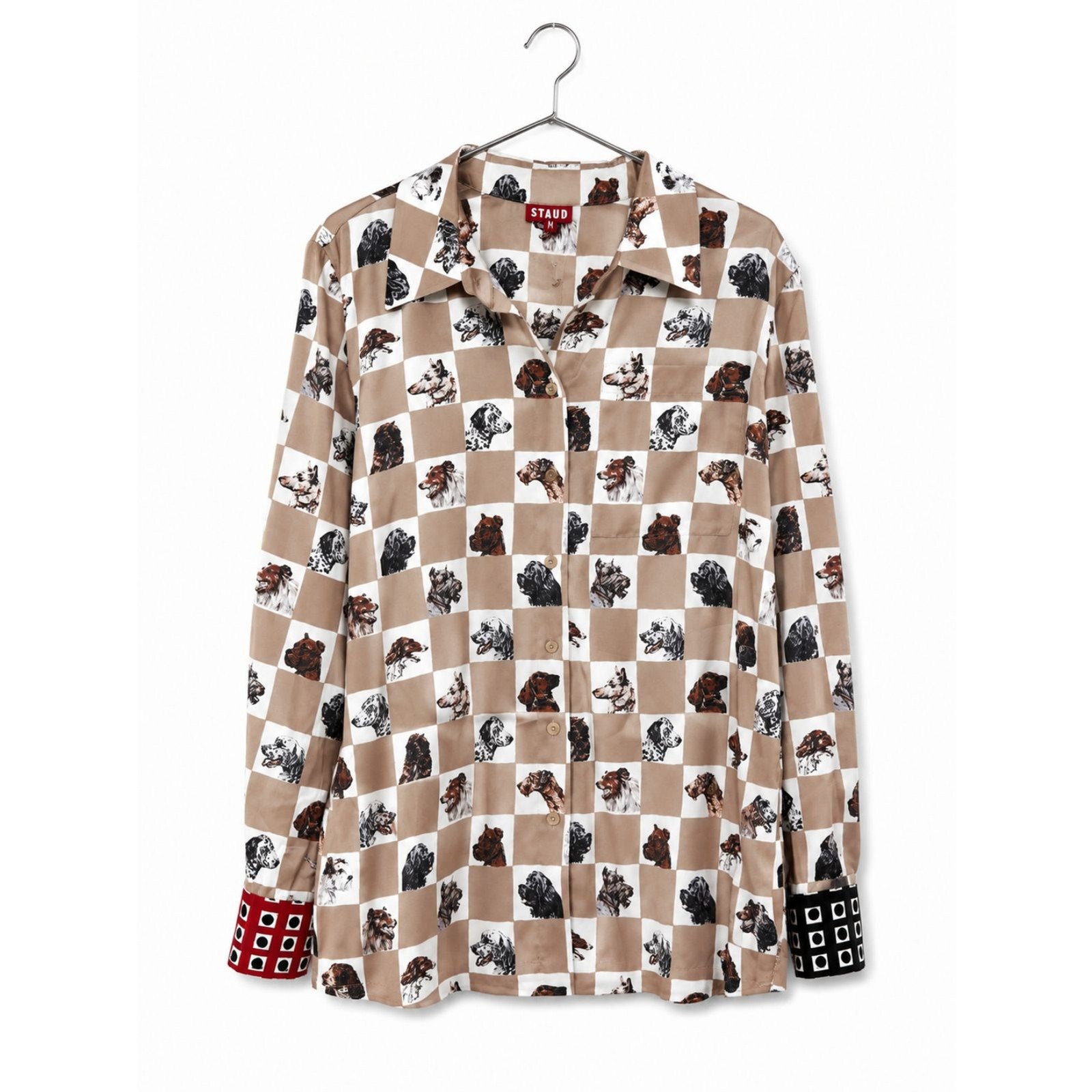 Staud Martha Tunic Camel Dog Check NWT – size M