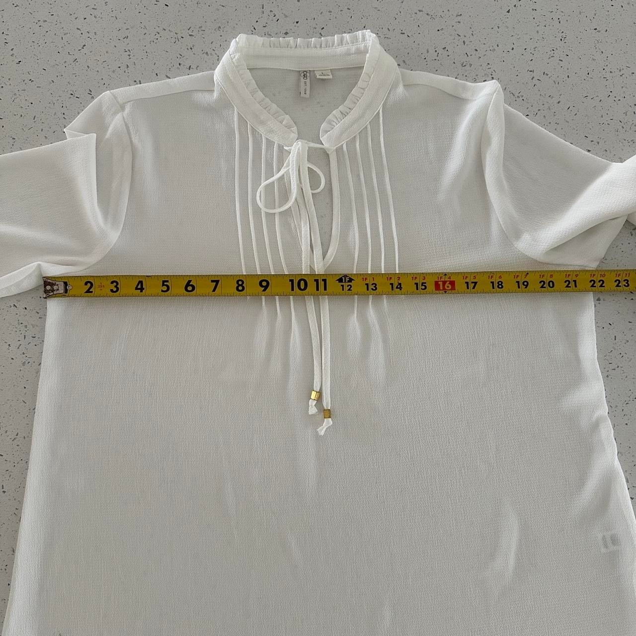 Cato White Boho Cottagecore Lace Bishop Sleeve Tie Neck Blouse Top Large