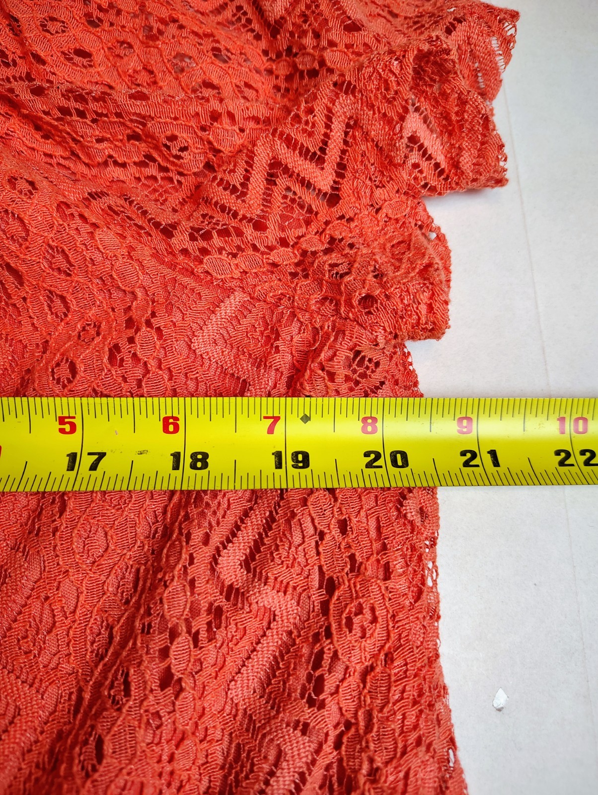 BELLE DU JOUR PEASANT OFF SHOULDER CORAL TOP SHORT SLEEVE LACE LAYERED SZ XL