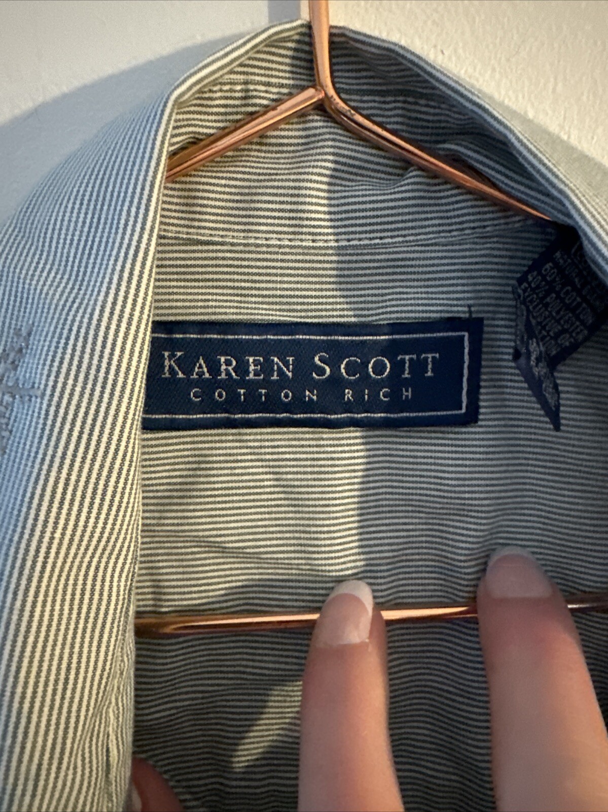 Vtg Karen Scott christmas Button Down Shirt Sz M Embroidered Winter Pine Snow