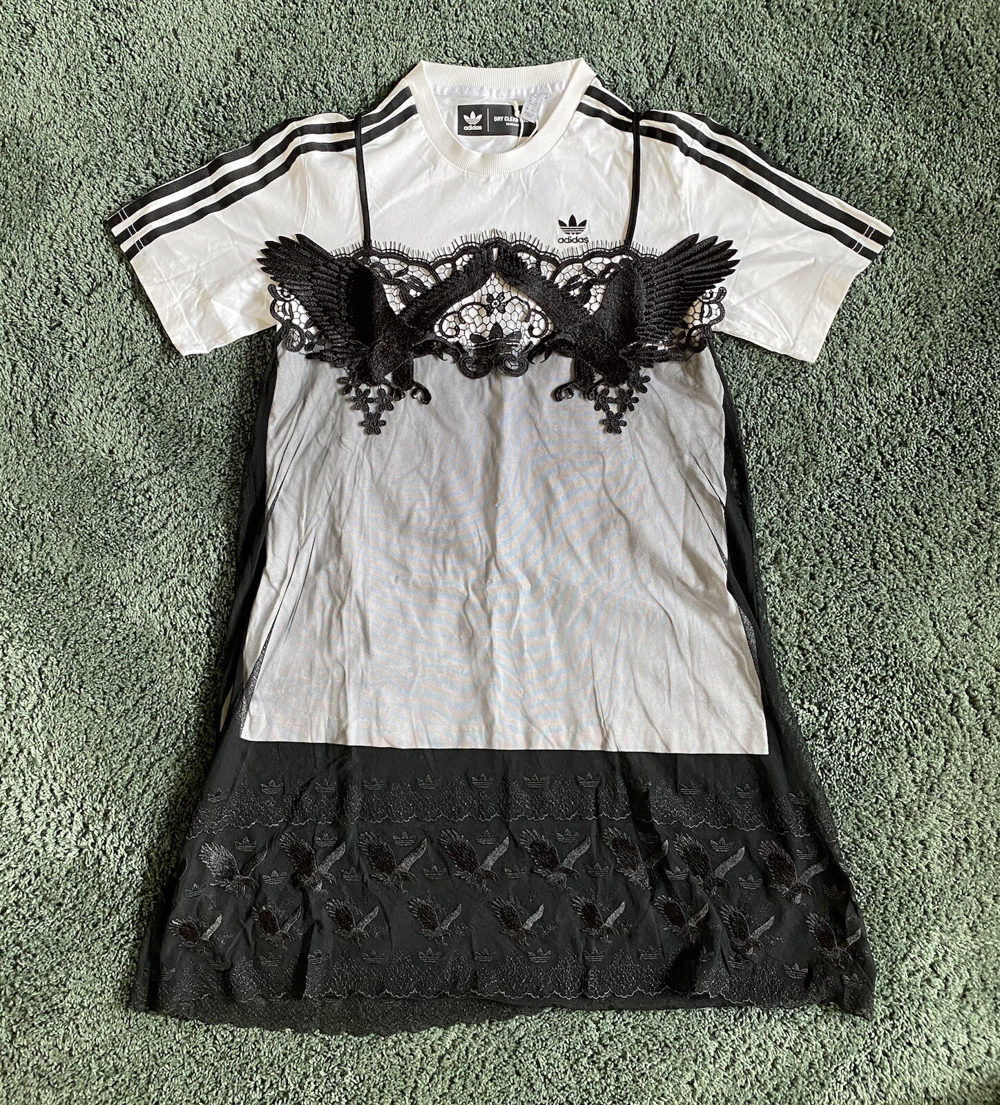 Adidas Originals x Dry Clean Only Bangkok Lace T Shirt White Black Small