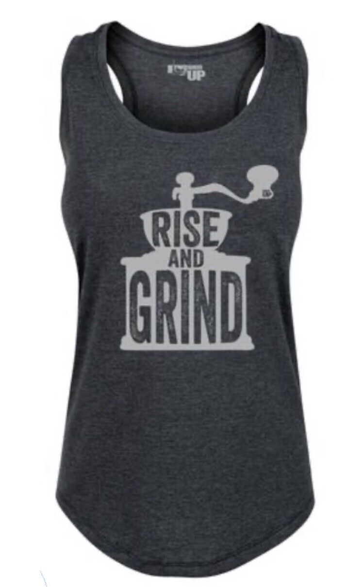 RANGER UP Vintage Rise and Grind Women’s Racer Tank Top. NWOT Med