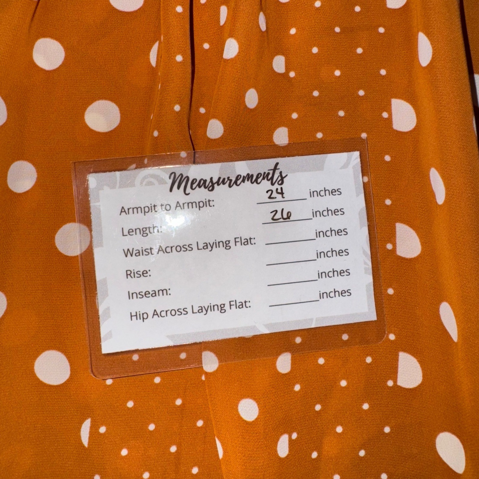 LC Lauren Conrad XL Blouse Top Rust Orange White Polka Dot Tie Back