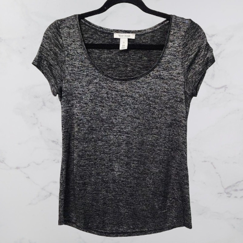 WHBM White House Black Market top Black Heather XS