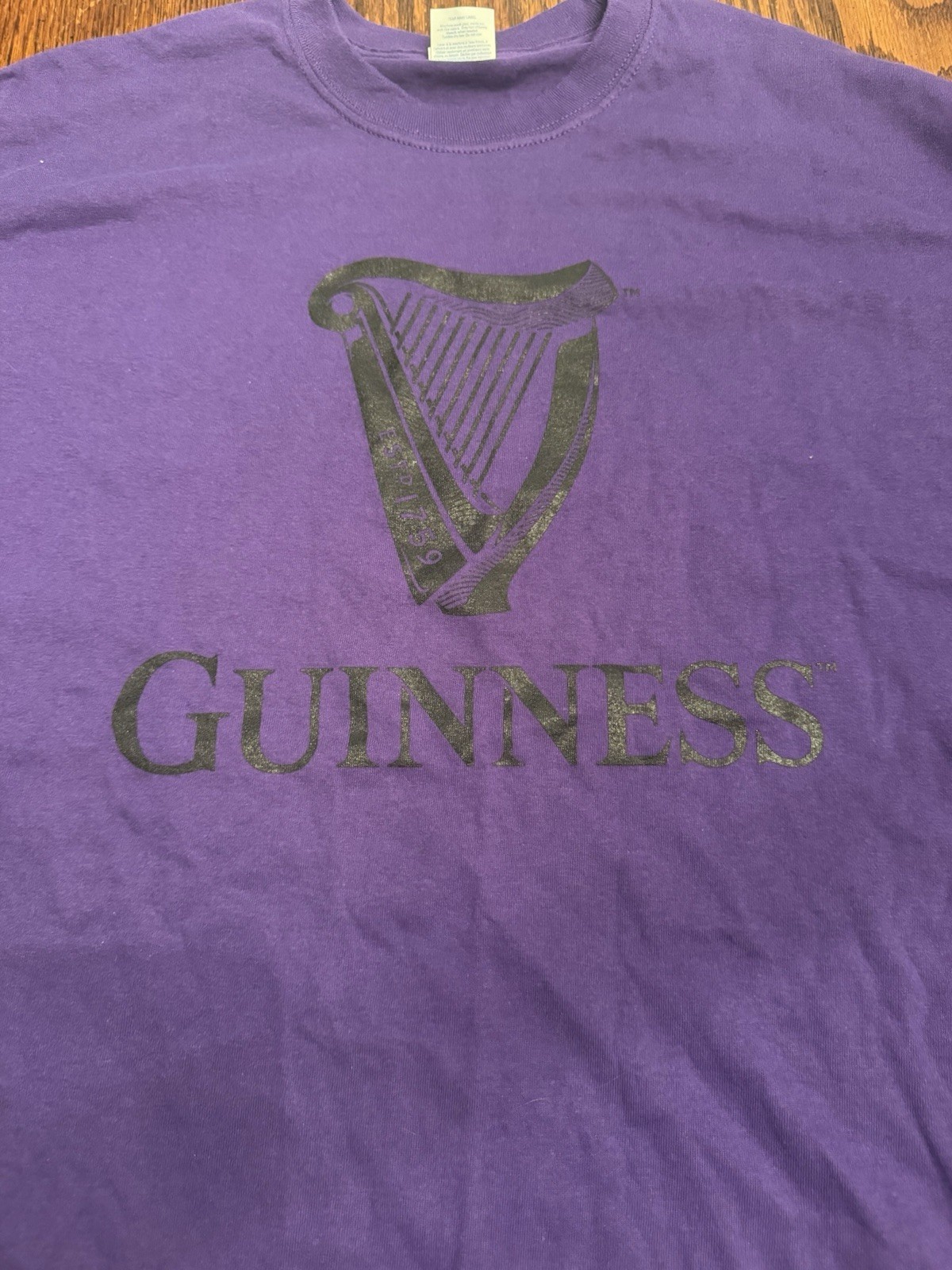 GUINNESS Beer Short Sleeve Cotton Purple T-Shirt X-Large Brand New
