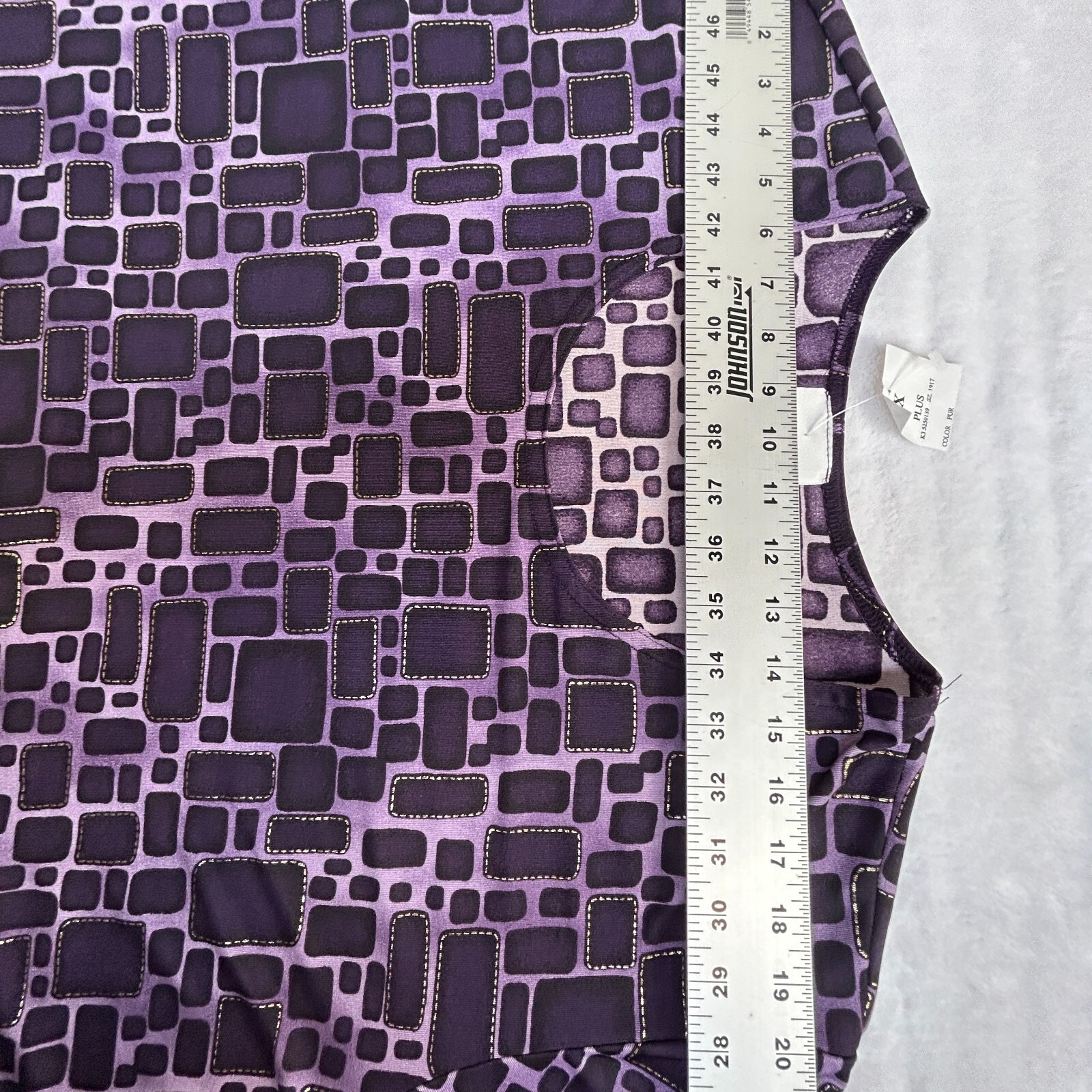 Fashion Bug Women’s Tunic Top Stretchable Pebble Print Purple Plus Size 4X New