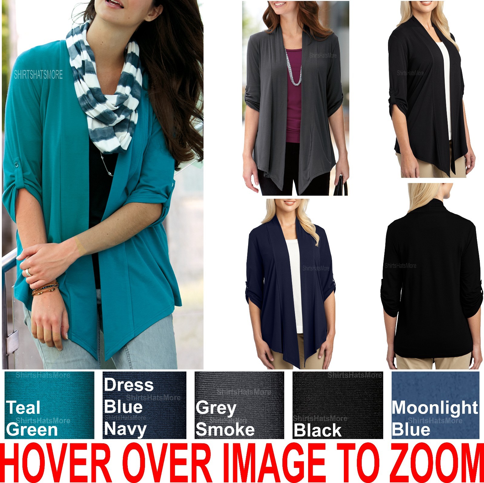 Ladies Cardigan Shrug Top Business Casual Wrap Womens Figure Flattering XS-4XL