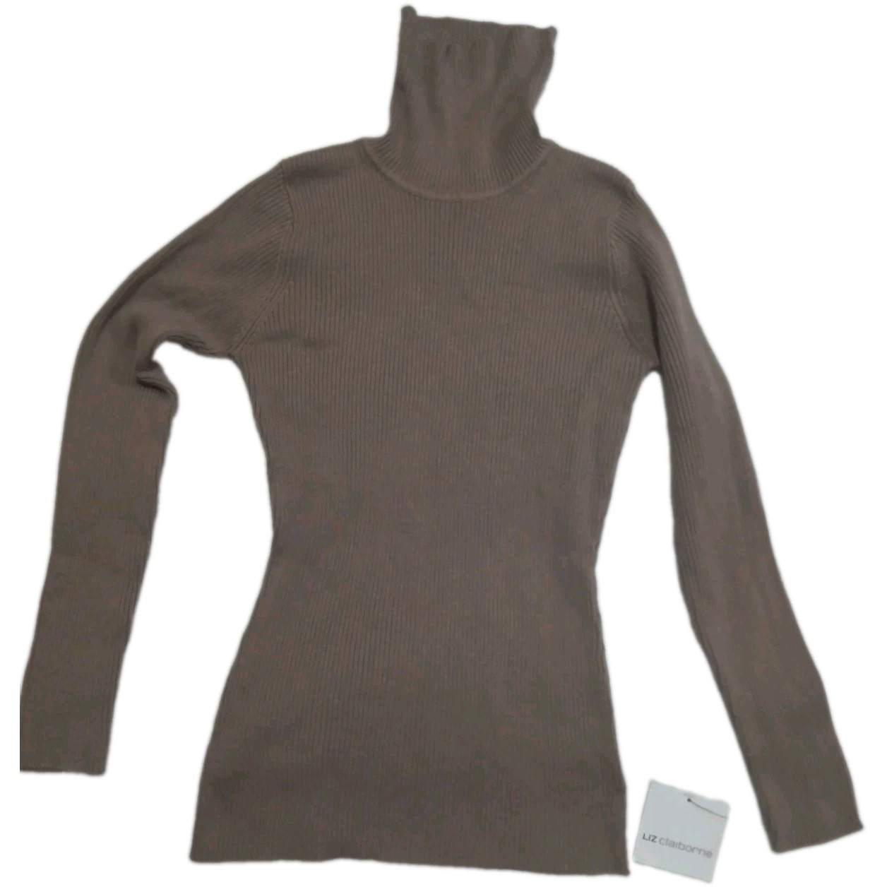 Liz Claiborne Turtle Neck Smokey Taupe Women’s Size S Comfortable Nwt