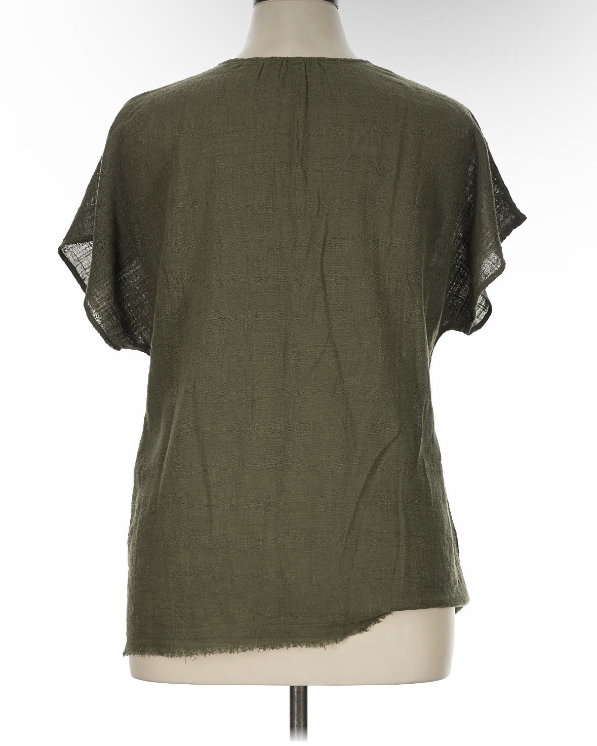 XCVI 100% Cotton Button Front V-Neck Short Sleeve Top XL