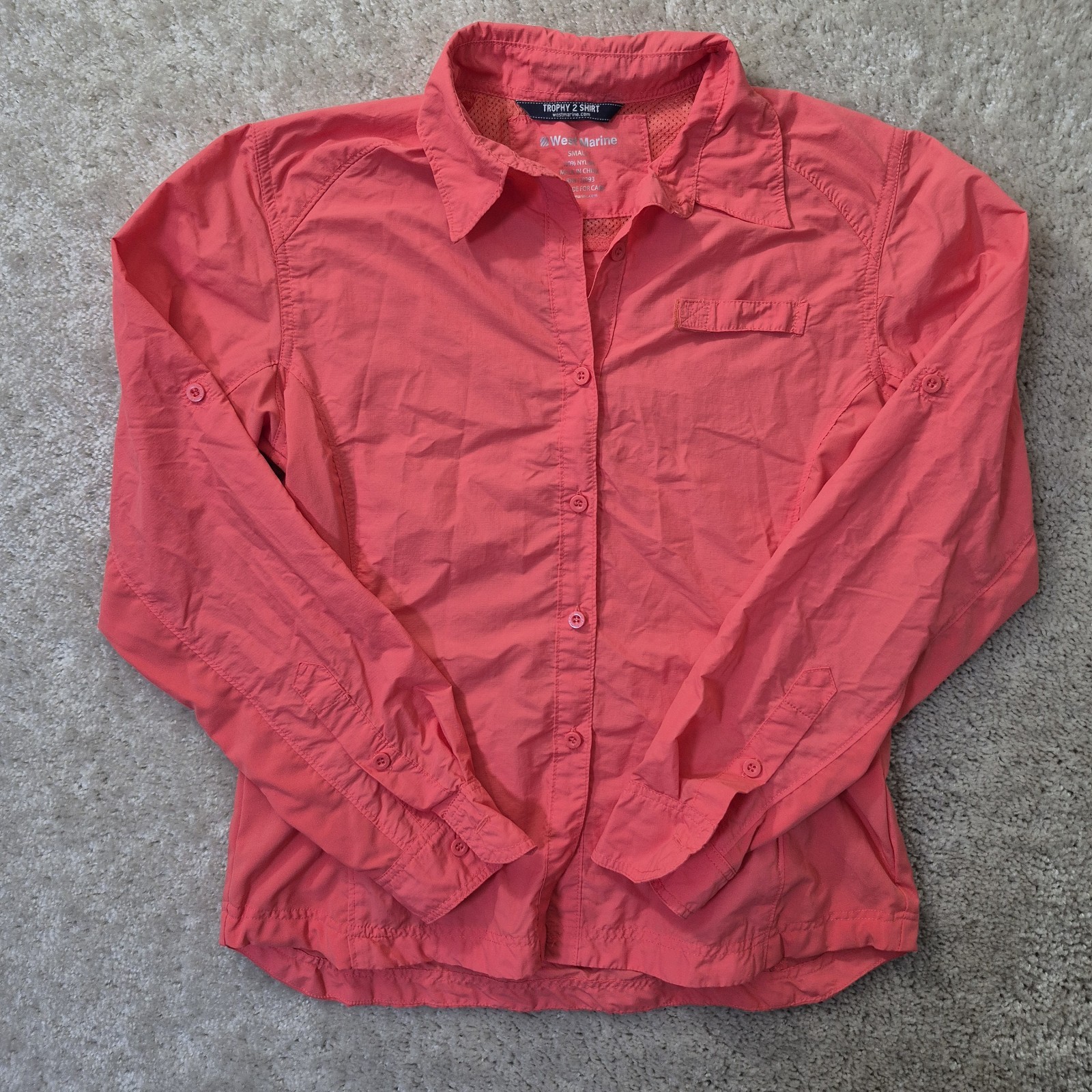 West Marine Trophy Fishing Shirt Womens Small Performance Vented Outdoor Hiking