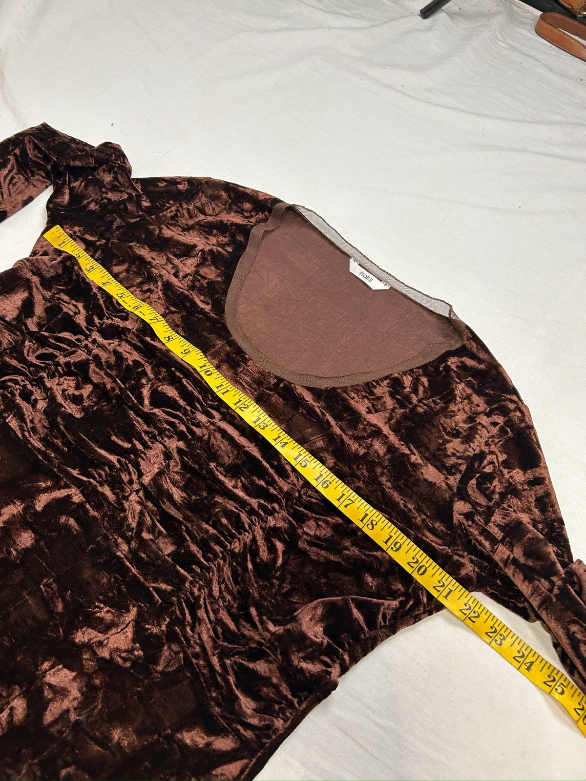 VTG Mob Wife 90s Velour Ruched Mesh Top XL Crushed Velvet Cinched Ruffled Gothic