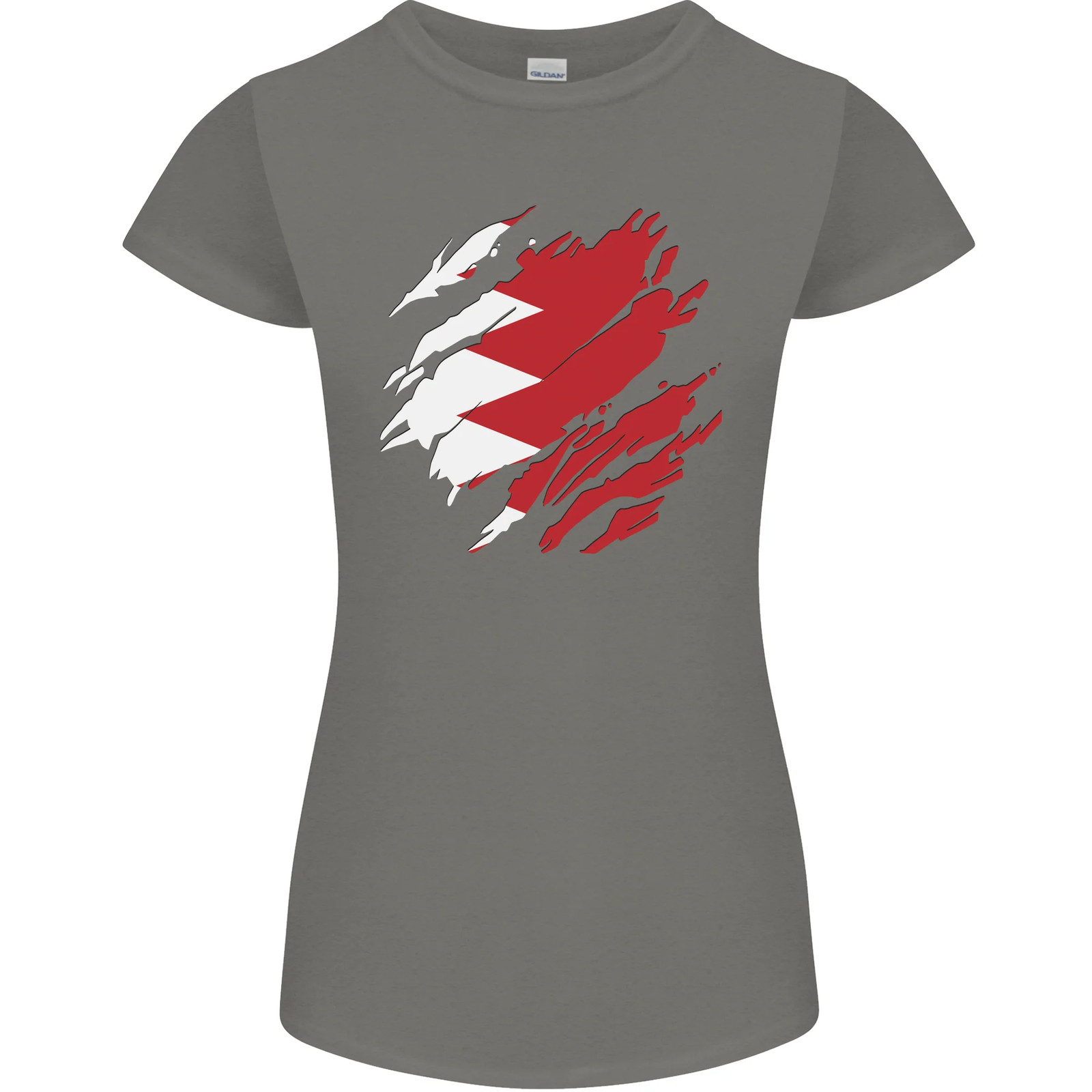 Torn Bahrain Flag Bahraini Day Football Womens Petite Cut T-Shirt