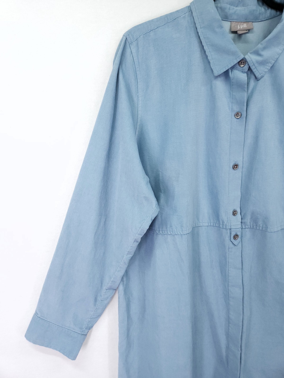 J. Jill Corduroy Pullover Tunic Shirt Womens XL Dusty Blue Long Sleeve Lagen
