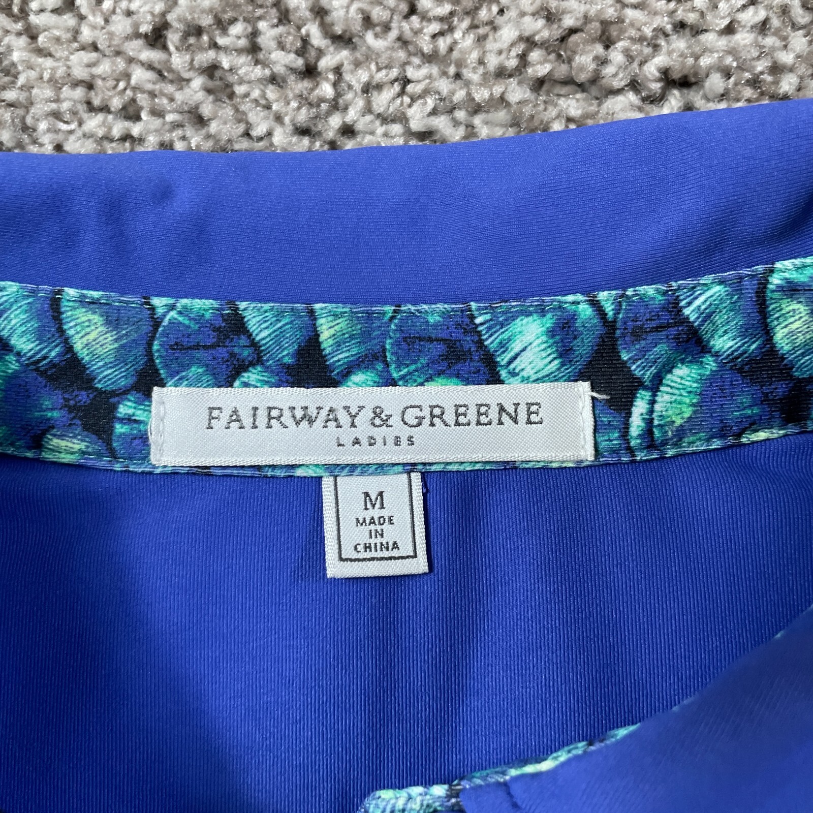 Fairway & Greene Shirt Women Medium Blue Golf 1/4 Pullover Long Sleeve
