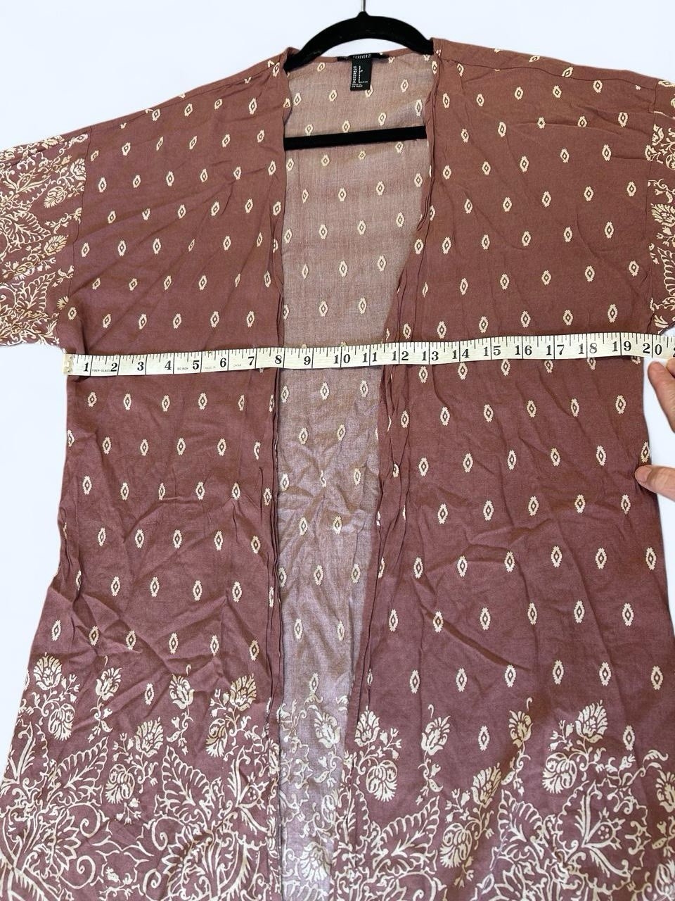 Dusty Rose Open-Front Boho Forever 21 duster Ivory Lace crotchet Trim SIZE SMALL