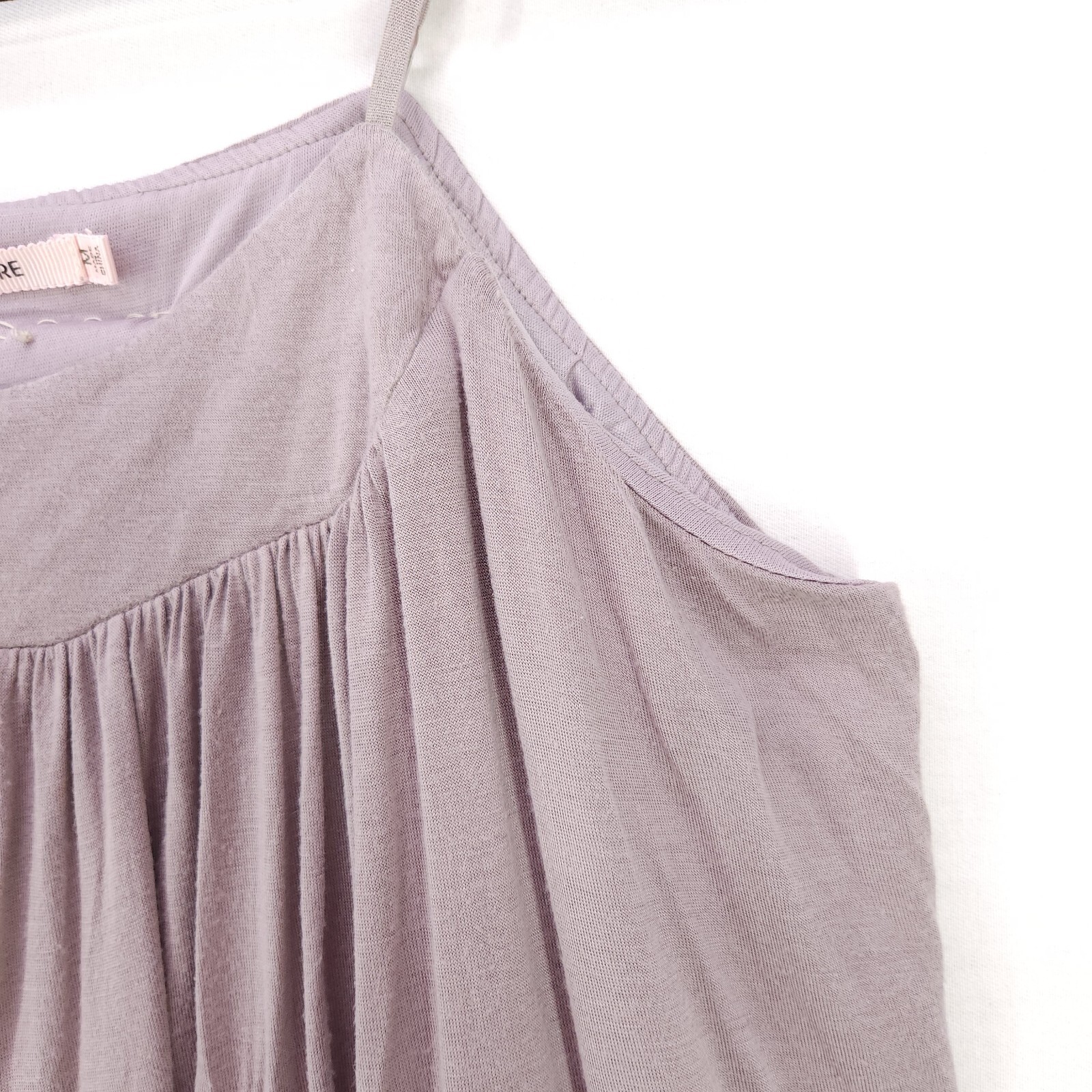 Love Culture Boho Tank Top Womens Medium Gathered Bottom Taupe Pleated Flowy