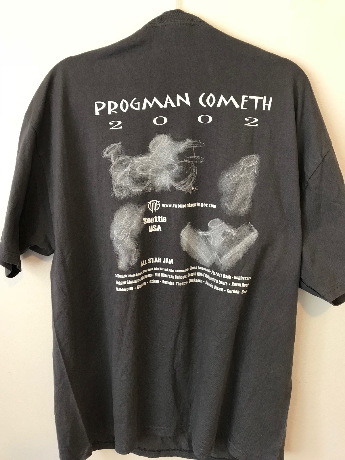 Vintage OFFICIAL PROGMAN COMETH Concert T-Shirt Sz XL 2002 – COLLECTORS ITEM!!