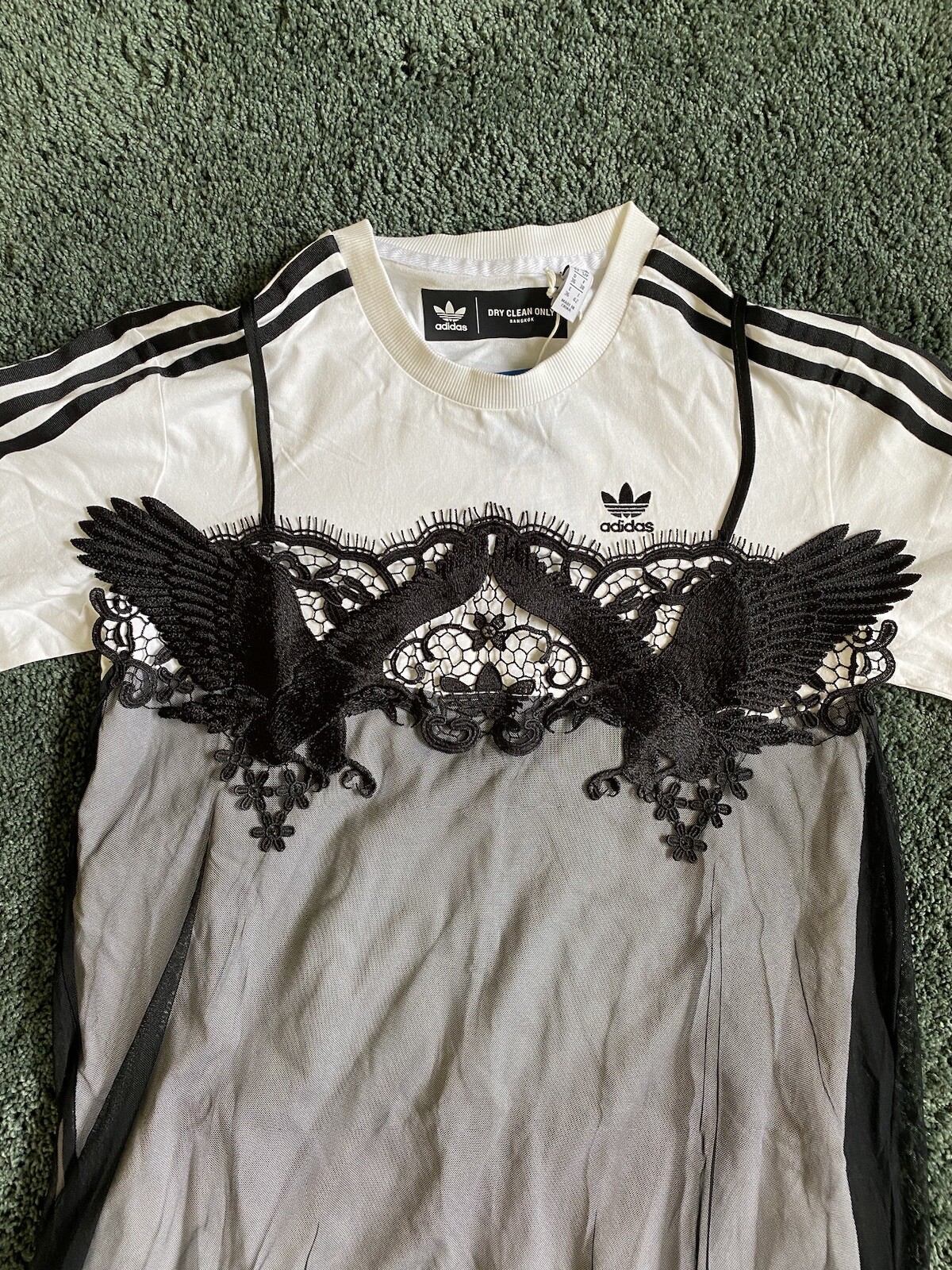 Adidas Originals x Dry Clean Only Bangkok Lace T Shirt White Black Small