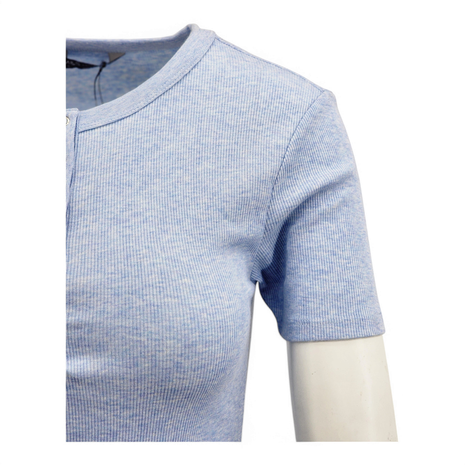 M&S Collection Cotton Blend Ribbed Henley Top