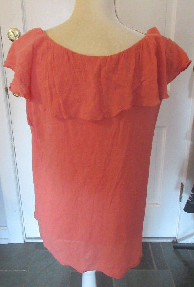 Allison Brittney orangish sleeveless Top size L