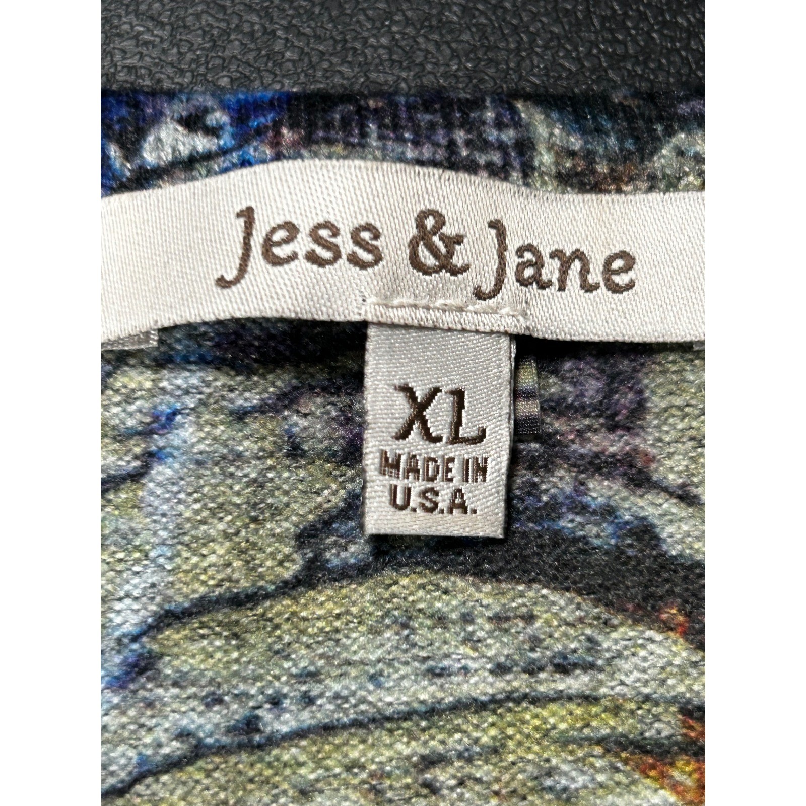 Jess & Jane Abstract Art Print Tunic Top XL Multi Color Long Sleeve USA – CJ