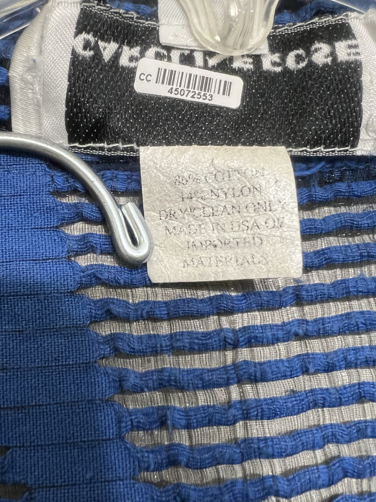Women’s Caroline Rose Sheer Striped Textured Open Front Topper Artsy Size M Blue