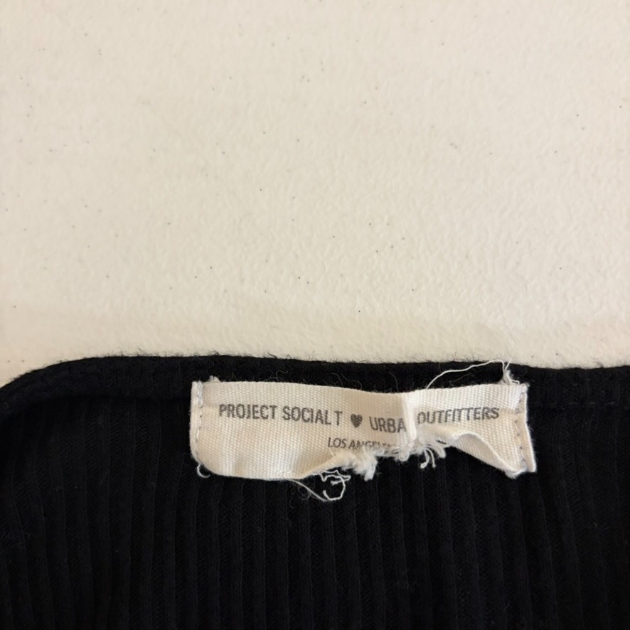 Urban Outfitters x Project Social T Women’s Small Black Casual Tie V-Neck Top