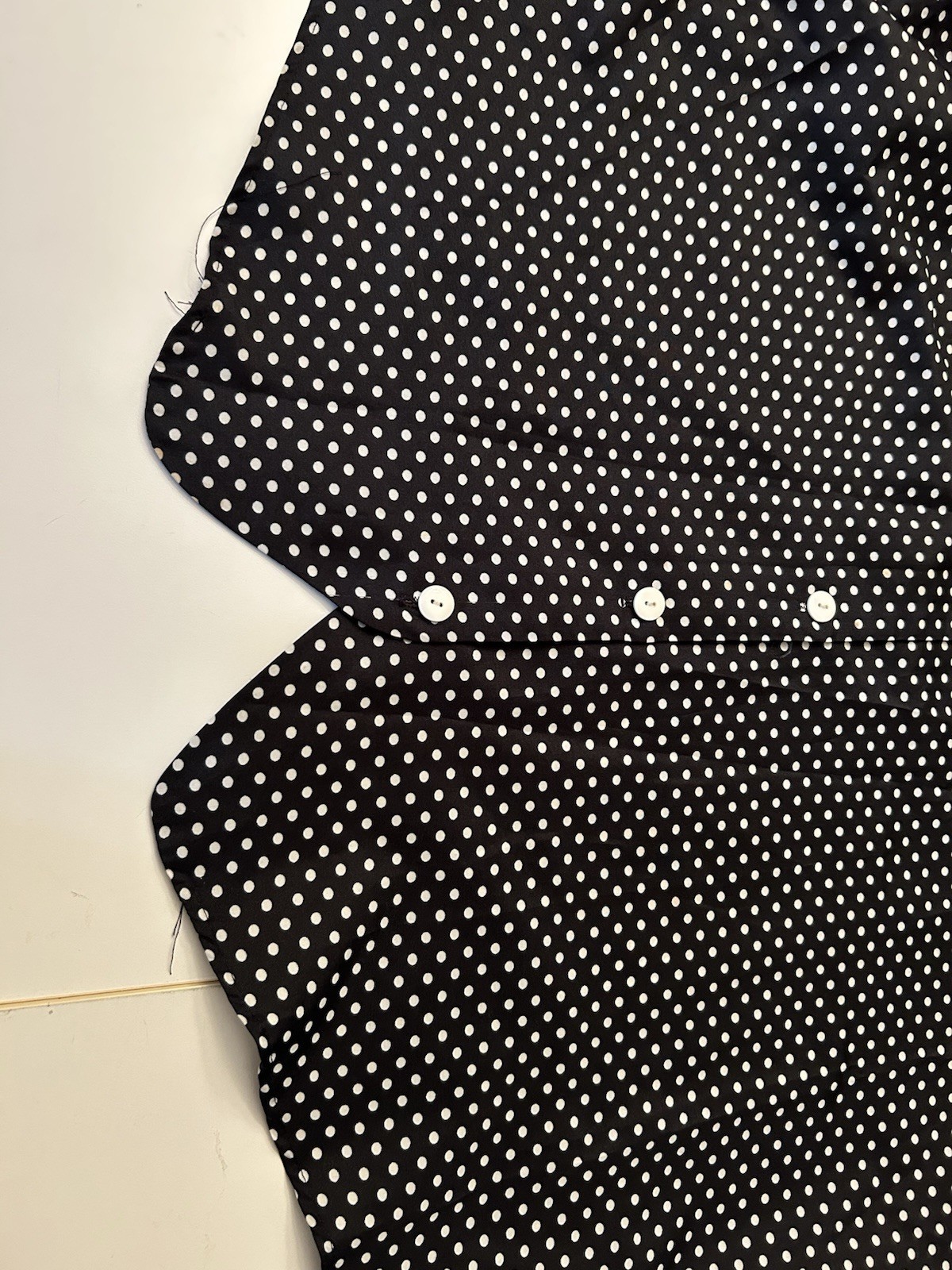 Vintage Top Womens Black Polka Dot Button Up Pin Up 60s 70s 80s