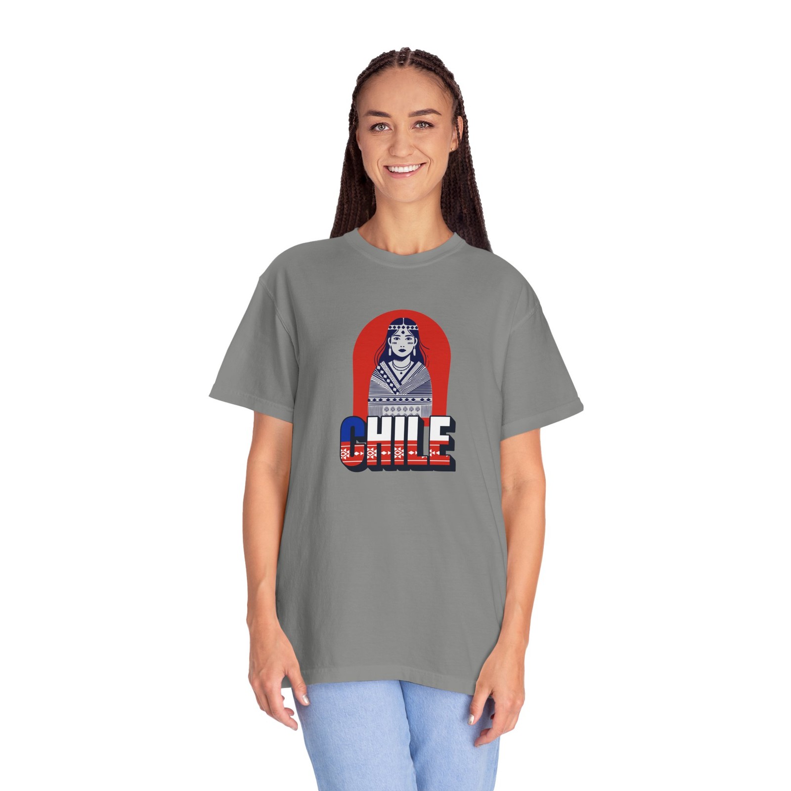 Chile Folk Art Woman – Graphic Cotton Tee – Cute Unisex Crewneck T-Shirt