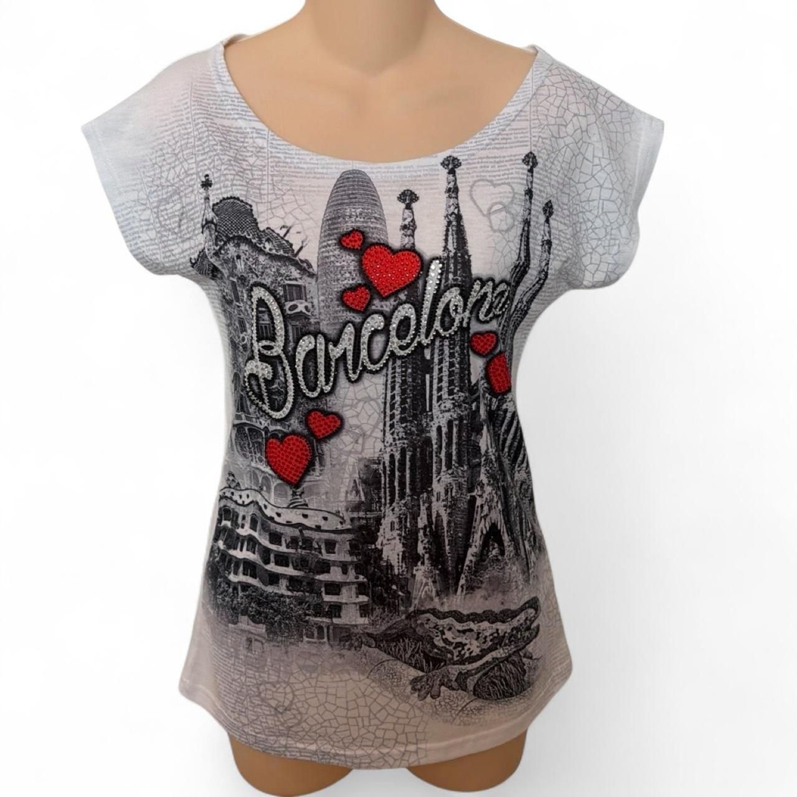Authenticities Women’s Barcelona Graphic Bling T-Shirt