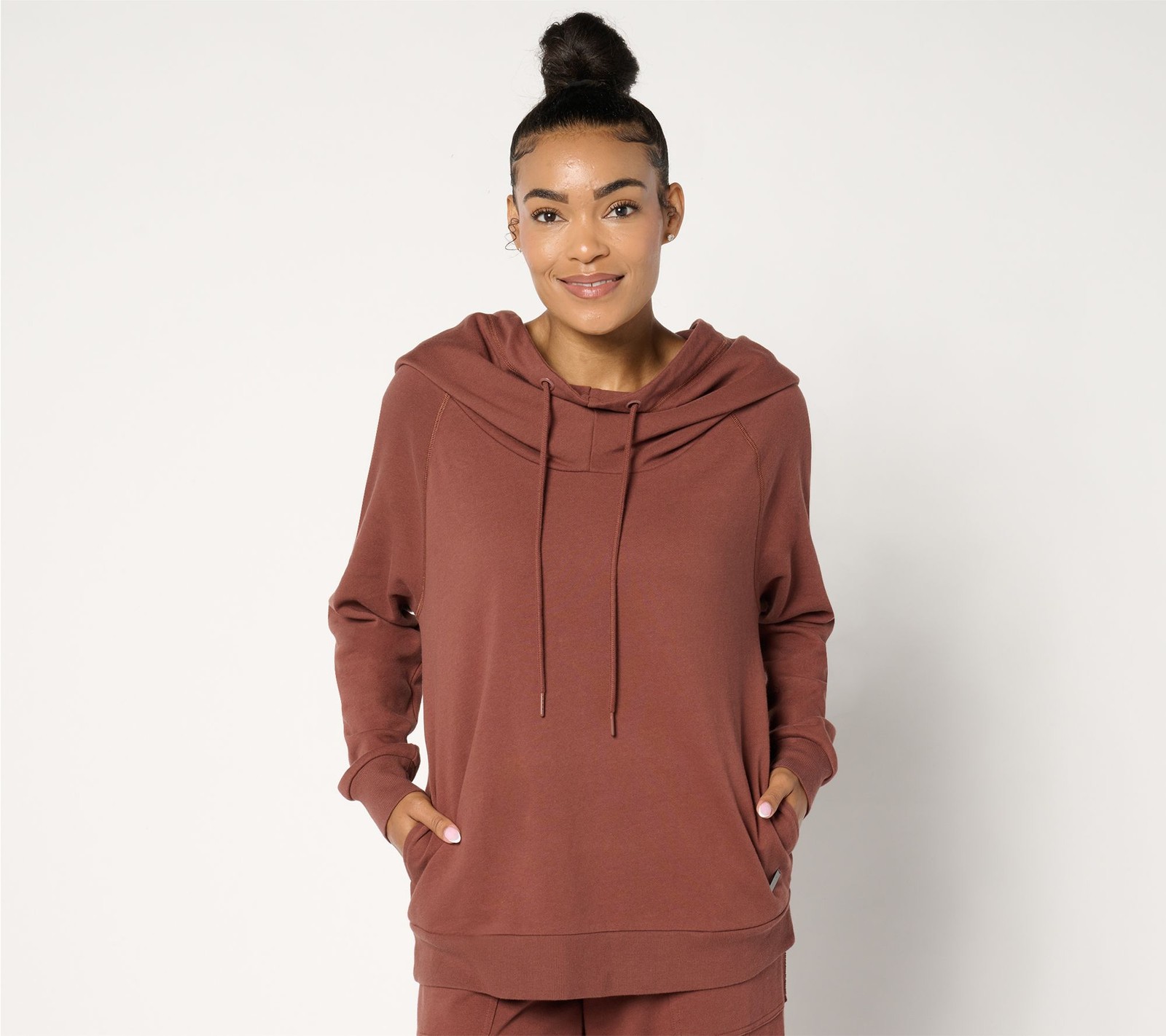 Peace Love World Alina French Terry Cowl Neck Teak M New