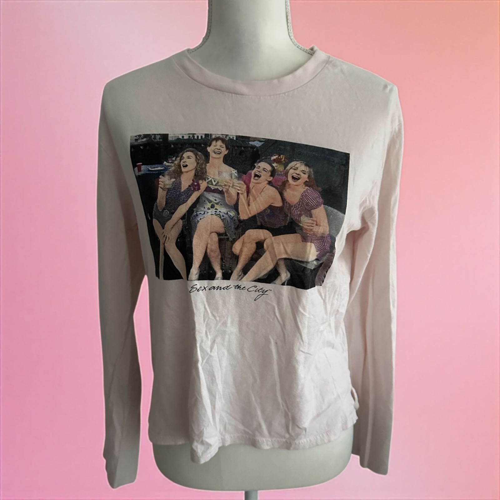 SEX AND THE CITY Blush Pink Long Sleeve T Shirt Size Large