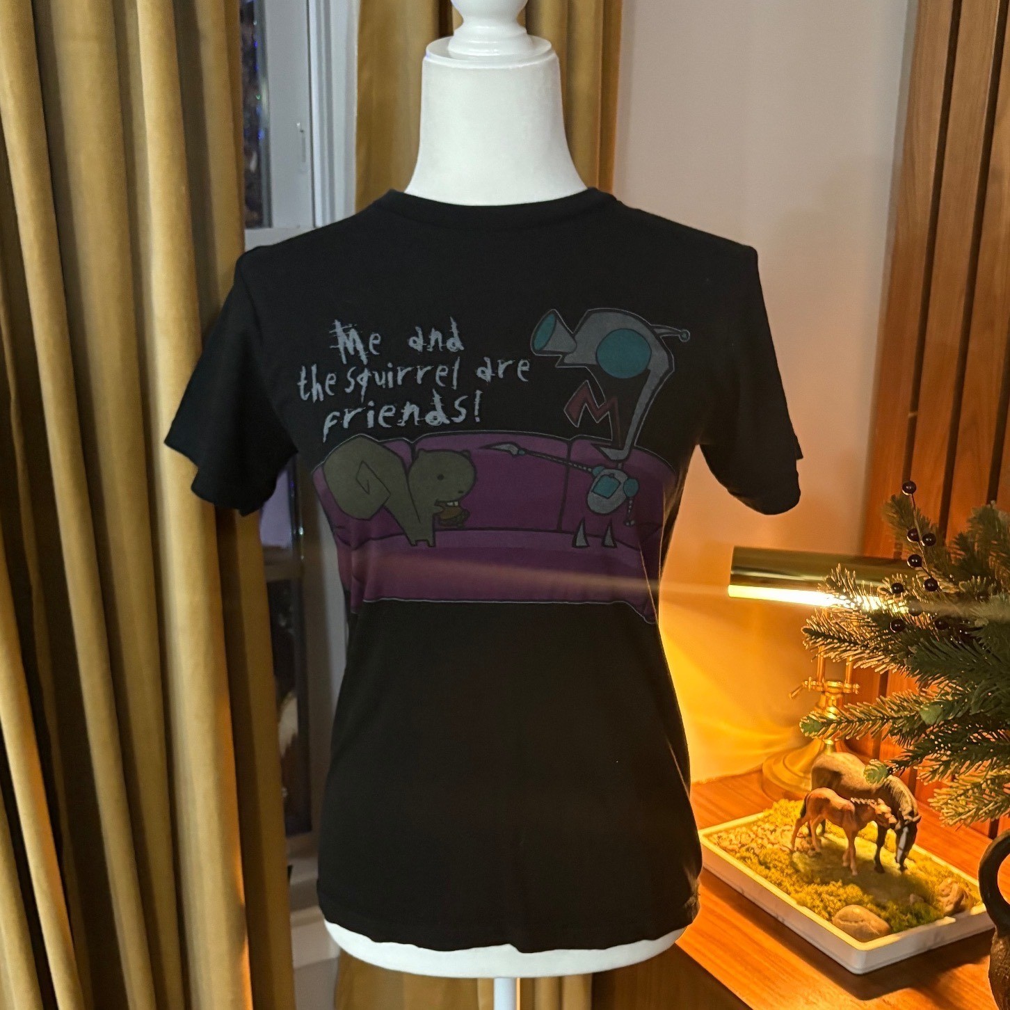 VTG 00s/Y2K Invader Zim Me and the Squirrel Are Friends Baby Tee Women’s Large