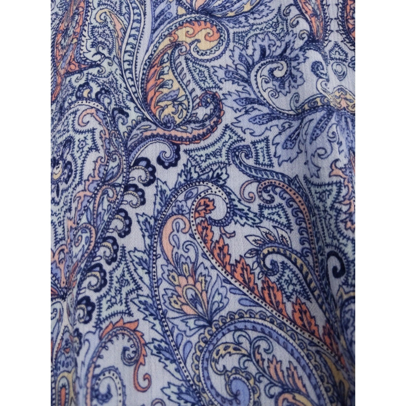 J.Jill Paisley Print Caftan Top Poncho Blouse Flowy Rayon Oversized XS/S