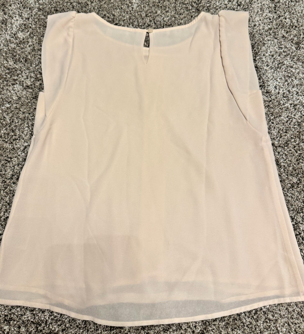 Fabrik Womens Blouse | Cream | Size M | Ruffle Sleeve | Lined Blouse | Fab’rik