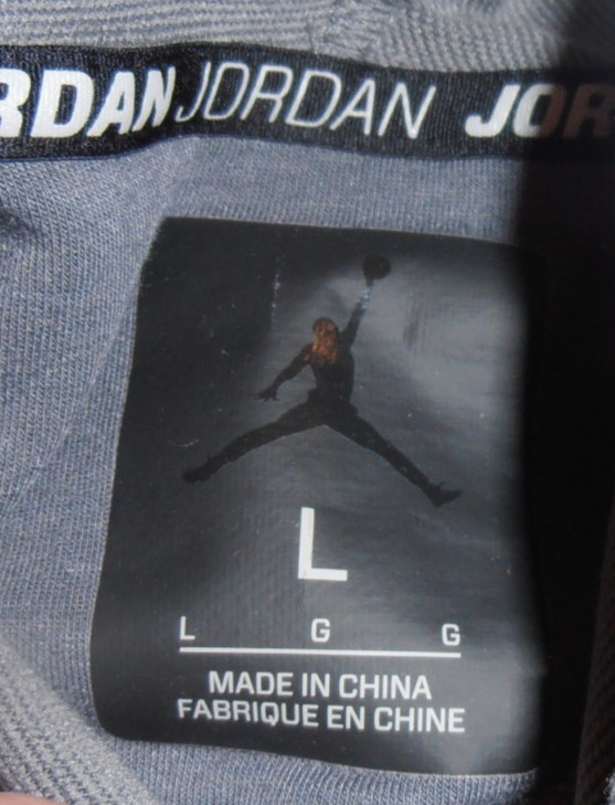 JORDAN/AIR JORDAN/JUMPMAN L/S HOODED PULLOVER GRAY CURVED HEM SHIRT WOMENS L