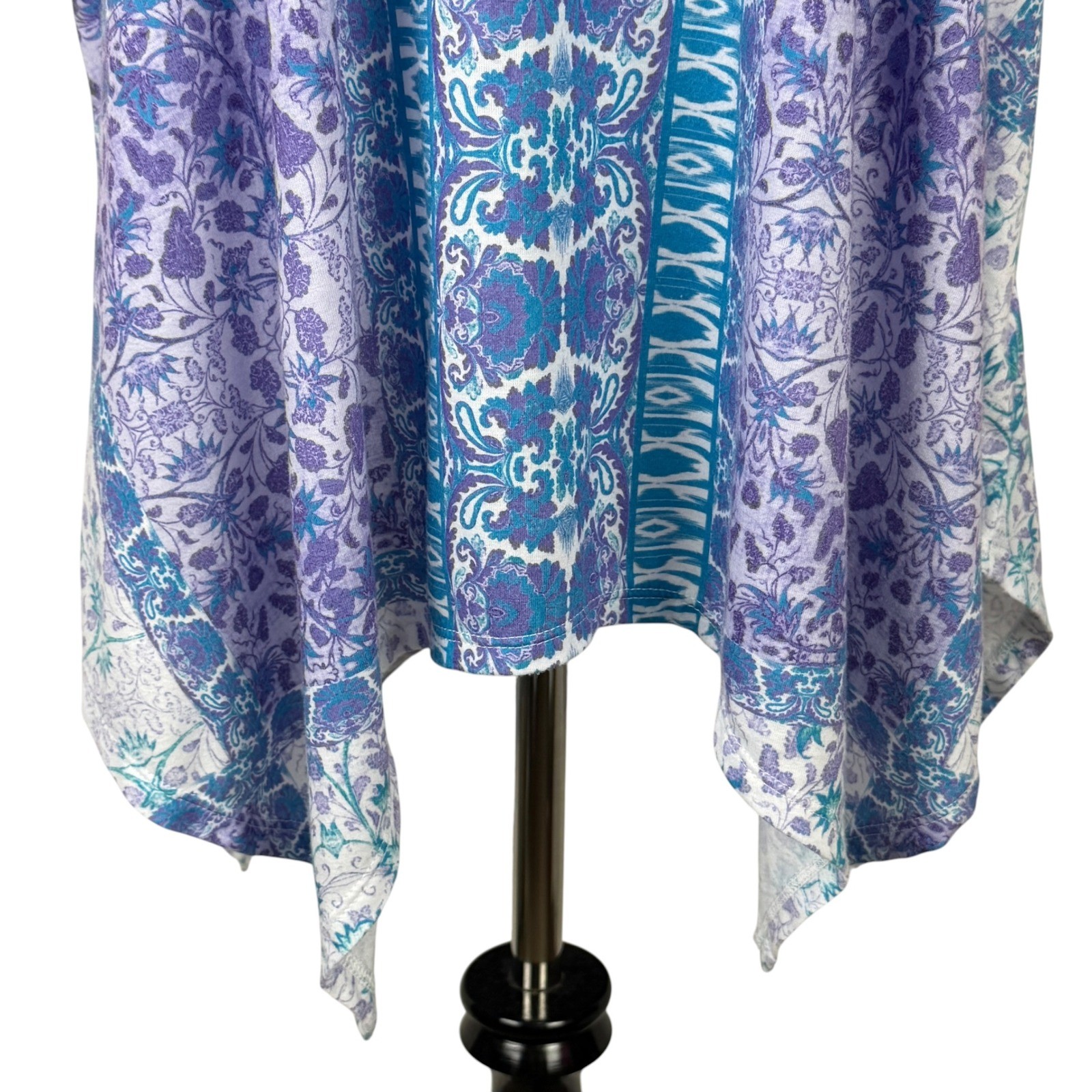 Gloria Vanderbilt Keisa Women’s 2X Purple Studded Cut Out Handkerchief Blouse