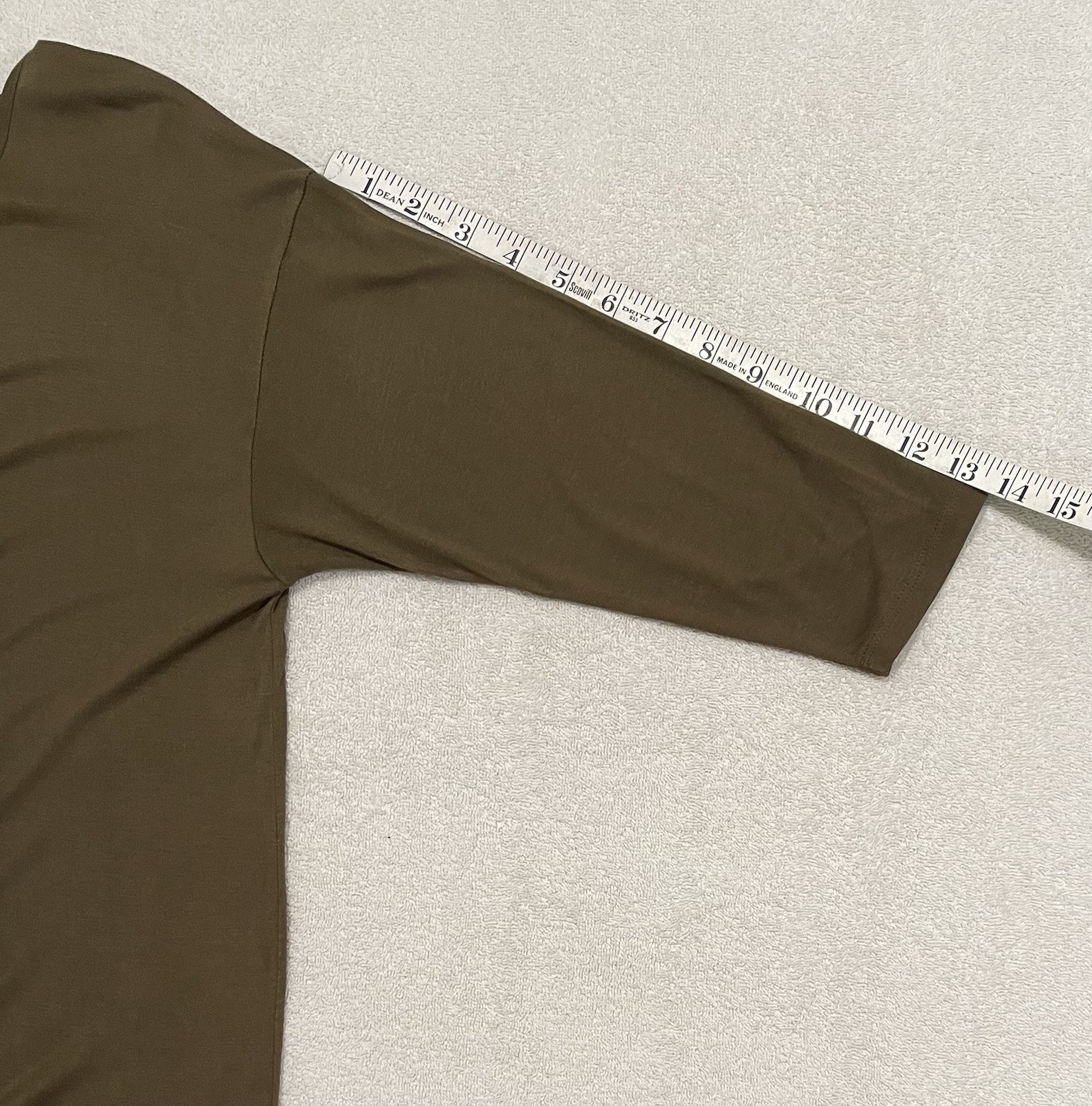 Forever 21 Dk Olive Deep V Neck Drop Shoulder Oversize 3/4 Sleeve Tunic New Sz S