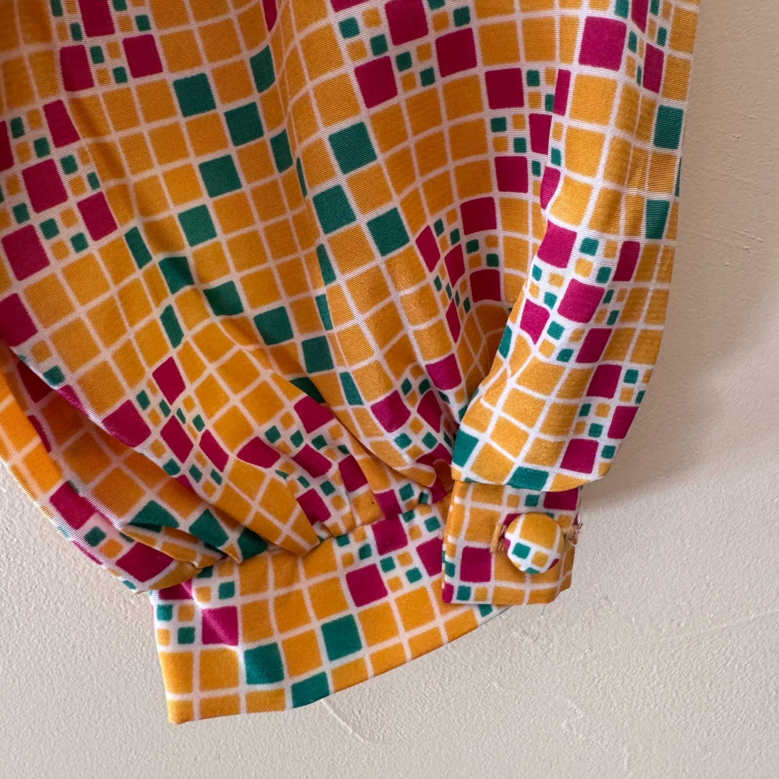 VTG Lorch Button Up Pleated Collar Long Sleeve Blouse 10