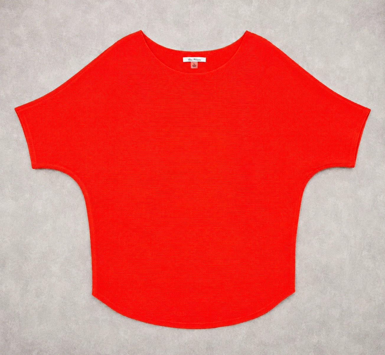 Vila Milano Coral Orange Dolman Sleeve Knit Sweater Top Women’s Large