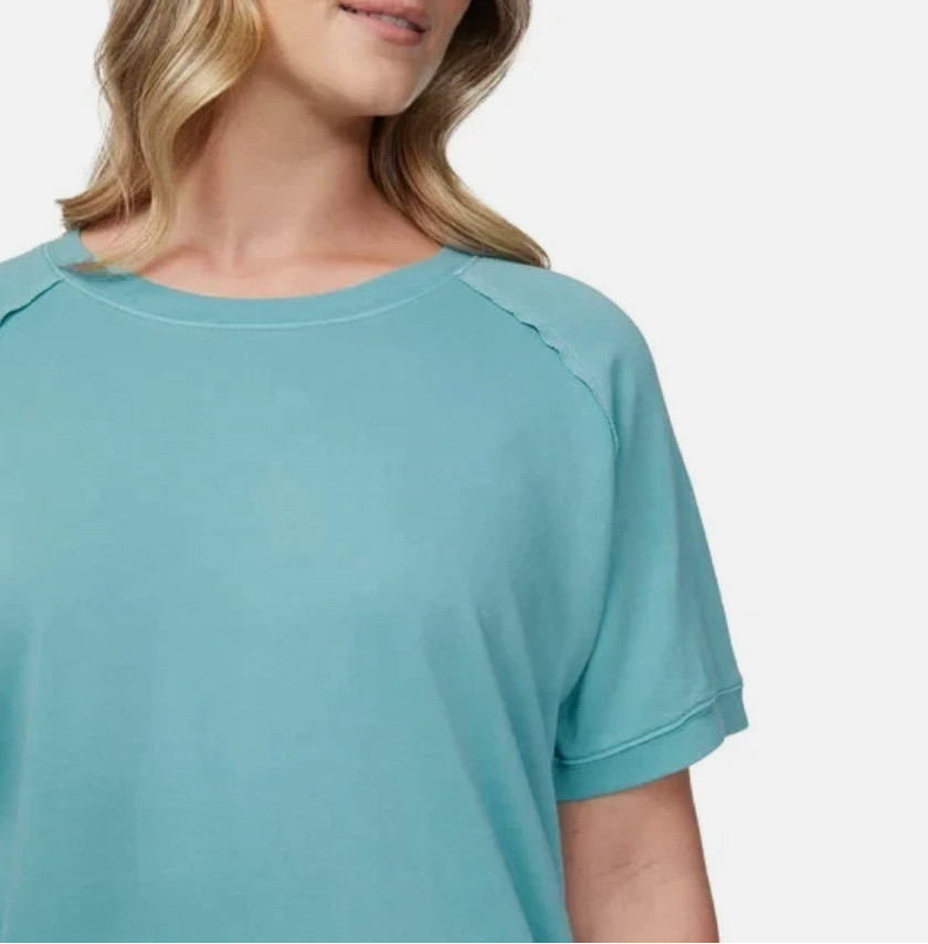 Buffalo Women’s Short Sleeve French Terry, Teal, Large