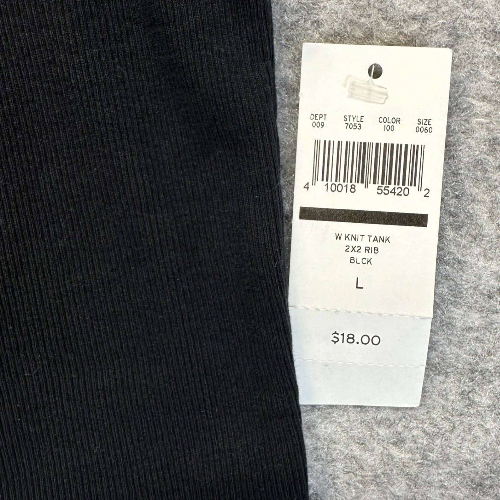 Eddie Bauer Knit Tank Top Women Large Black NEW 2×2 Rib Scoop Neck Sleeveless