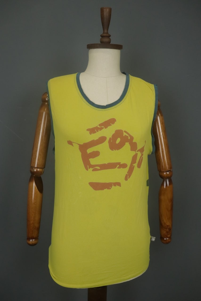 E9 Multicolor Graphic Abstract Print Round Neck Sleeveless Tank Top Vest Sz S/M