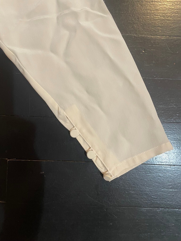 Andrea Jovine 100% Silk Ivory Draped Blouse Size 4